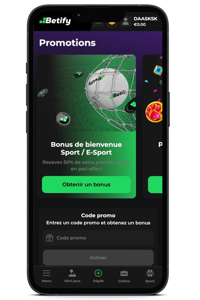 Bonus de bienvenue Sport / E-Sport